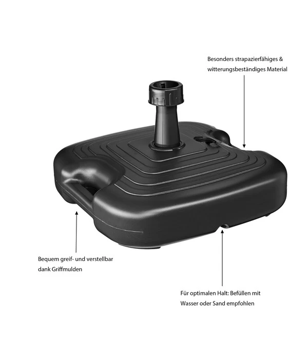 Sonnenschirm-Ständer, Kunststoff, 20 Liter, Ca. B45/T45 Cm 4 Sonnenschirm-Ständer, Kunststoff, 20 Liter, Ca. B45/T45 Cm – Bild 2