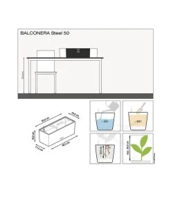 LECHUZA® Edelstahl-Kasten Balconcera Steel, Rechteckig -Outdoor Living Verkauf 2047991 WE BG 001 BalconeraSteel