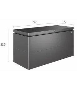 Biohort LoungeBox® 160 8 Biohort LoungeBox® 160 -Outdoor Living Verkauf 2382513 WE DE 001 BiohortLoungeBoxGr160dunkelgrauSkizze