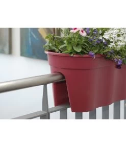 KHW Kunststoff-Geländertöpfe-Set, 57,5 X 28 X 27 Cm, 2-teilig -Outdoor Living Verkauf 2550218 WE DE 001 KHWKunststoffGelaendertopf2teiligpink