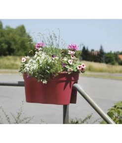 KHW Kunststoff-Geländertöpfe-Set, 57,5 X 28 X 27 Cm, 2-teilig -Outdoor Living Verkauf 2550218 WE MO 001 KHWKunststoffGelaendertopf2teiligpink