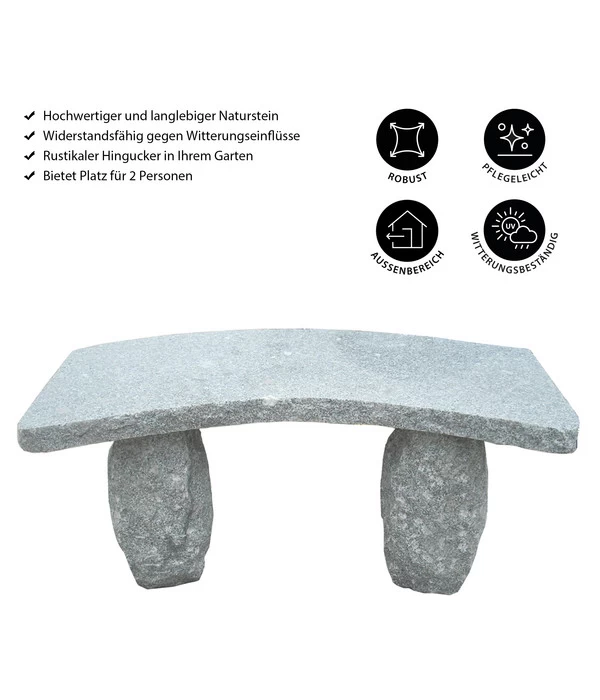 Dehner Granit-Gartenbank, Gebogen, 2-Sitzer 6 Dehner Granit-Gartenbank, Gebogen, 2-Sitzer – Bild 4
