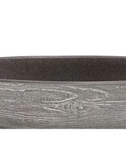 Dehner Keramik-Jardiniere Wood, Oval, Ca. B48/H12/T14 Cm -Outdoor Living Verkauf 2890903 WE DE 001 JardiniereWoodGrau48cmDehnerExpressHerzig