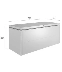 Biohort LoungeBox 200 -Outdoor Living Verkauf 3180866 WE DE 001 BiohortLoungeBoxGr200silberSkizze