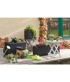 Dehner Kunststoff-Blumenkübel Palermo, Anthrazit -Outdoor Living Verkauf 3728110 3728151 3940756 3940764 WE MO 001 KunststoffTopfKastenKubusAnthrazit