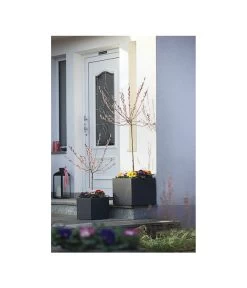 Dehner Kunststoff-Blumenkübel Palermo, Anthrazit -Outdoor Living Verkauf 3728110 WE MO 001 KunststoffTopfKubusAnthrazitBlumenkuebelBlumentopfKubus