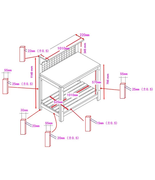 Habau Pflanztisch, Ca. B101/H117/T55 Cm 5 Habau Pflanztisch, Ca. B101/H117/T55 Cm – Bild 3