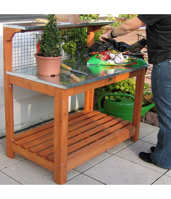 Habau Pflanztisch, Ca. B101/H117/T55 Cm 4 Habau Pflanztisch, Ca. B101/H117/T55 Cm – Bild 2