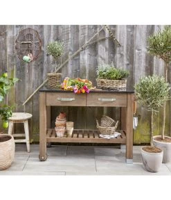 Dehner Premium Holz-Pflanztisch Windsor, Ca. B110/H84/T55 Cm -Outdoor Living Verkauf 4054797 WE MO 002 DehnerPflanztischWindsor