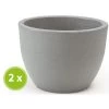 Farmet Kunststoff-Topf Orione, 2er-Set -Outdoor Living Verkauf 4179990 WE FS 001 ORIONERunderPflanzkuebelDurchmesser20cm145cmhochSETMIT2STUECKENSTEINBEIGE