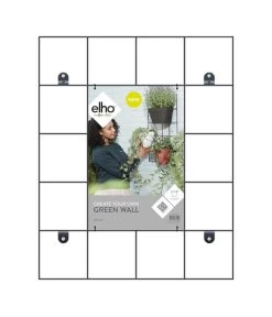 Elho Metall-Wandgitter Für Töpfe Loft Urban Green Wall Gestell, Ca. B47,3/H59/T1,5 Cm, Schwarz