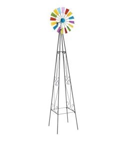 Dehner Faltbarer Metall-Obelisk Mit Windrad, Ca. B38/H185/T35 Cm