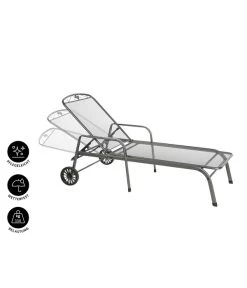 MWH Gartenliege Savoy, Ca. B81/H52/T187 Cm -Outdoor Living Verkauf 5312897 WE IG 001 MwhGartenliegeSavoyMetLiegeSavoyEGrau