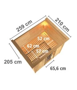 Wolff Finnhaus Innensauna Basic Nikos, Ca. B259/H205/T210 Cm -Outdoor Living Verkauf 6618755 WE BG 002 FinnhausInnensaunaBasicNikos
