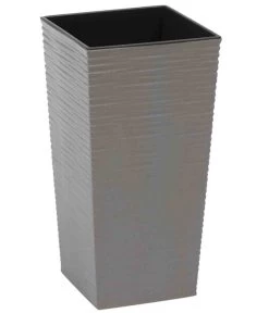 Siena Garden Kunststoff-Topf-Set ECO Nizza, Konisch, Grau, Ca. B25/H46,5/T25 & B30/H57/T30 Cm, 2-teilig -Outdoor Living Verkauf 6654909 WE FS 002 PflanzgefaessEcoNizzaGrau