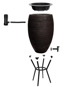 Capi Europe Kunststoff-Regentonne Rib, 130 L -Outdoor Living Verkauf 6695100 WE DE 004 RegentonneRibSchwarz130