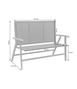 Dehner Klappbank Colmar, 2-Sitzer 8 Dehner Klappbank Colmar, 2-Sitzer -Outdoor Living Verkauf 6701692 WE FS 002 KlappbankColmarSkizzeNEU