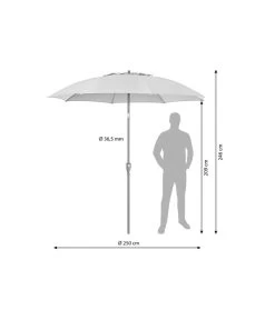 Dehner Sonnenschirm Paros, Rund, Ca. Ø250 Cm -Outdoor Living Verkauf 6703045 WE BG 001 schirmparos250cmHellgrau