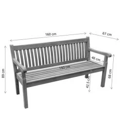 Dehner Gartenbank Havanna, 3-Sitzer -Outdoor Living Verkauf 6707897 WE FS 002 BankHavannaSkizzeFINAL