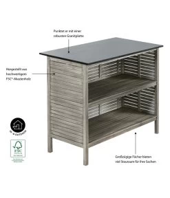 Dehner Bartisch Southampton, Ca. B115/H105/T65 Cm -Outdoor Living Verkauf 6713390 WE IG 001 BarSouthamptonGrauNEU