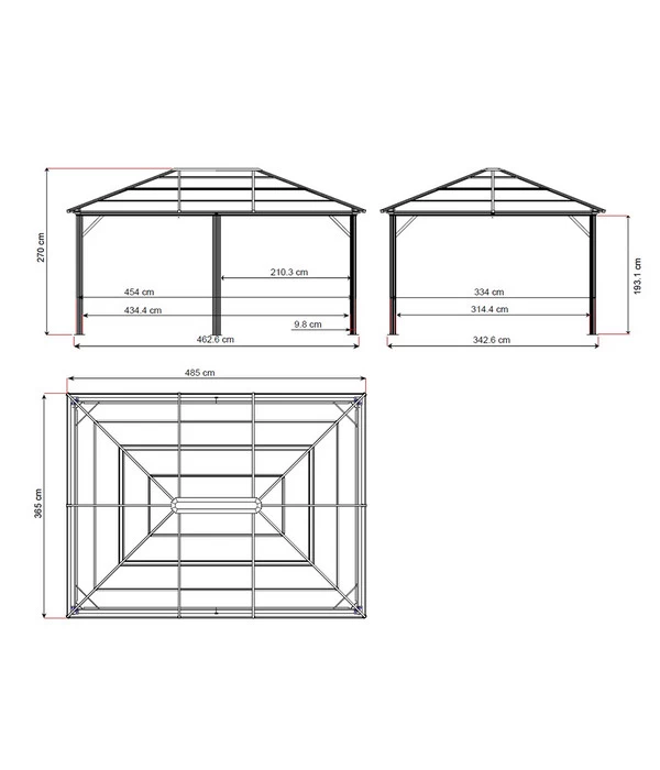 Sojag Pavillon Meridien 12x16, Ca. B485/H270/T365 Cm 4 Sojag Pavillon Meridien 12x16, Ca. B485/H270/T365 Cm – Bild 2