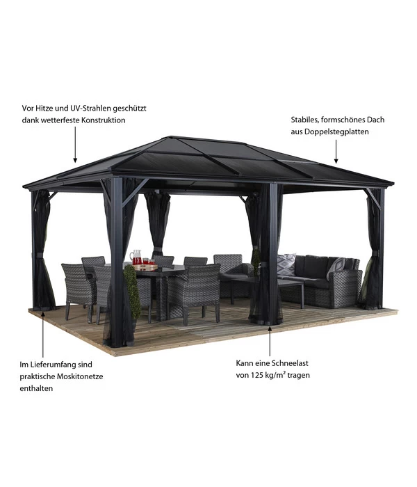 Sojag Pavillon Meridien 12x16, Ca. B485/H270/T365 Cm 8 Sojag Pavillon Meridien 12x16, Ca. B485/H270/T365 Cm – Bild 6