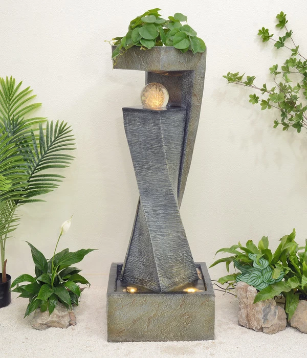 Granimex Polyresin-Gartenbrunnen Flower Twister, Ca. H120 Cm 4 Granimex Polyresin-Gartenbrunnen Flower Twister, Ca. H120 Cm – Bild 2