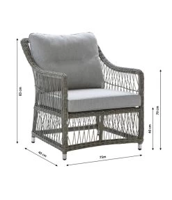 Dehner Geflechtlounge Santos, 4-teilig -Outdoor Living Verkauf 6875074 WE BG 002 LoungeSantosNEU
