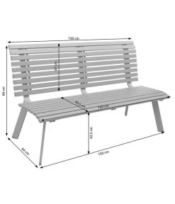 Dehner Bank London, 3-Sitzer 11 Dehner Bank London, 3-Sitzer -Outdoor Living Verkauf 6893762 6893770 6893788 WE DE 001 AlubankLondonSkizze