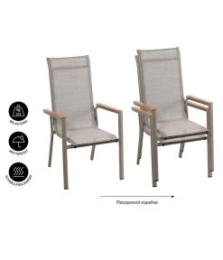 Dehner Stapelstuhl Cleveland, Hellbraun -Outdoor Living Verkauf 6894083 WE IG 001 StapelstuhlCleveland