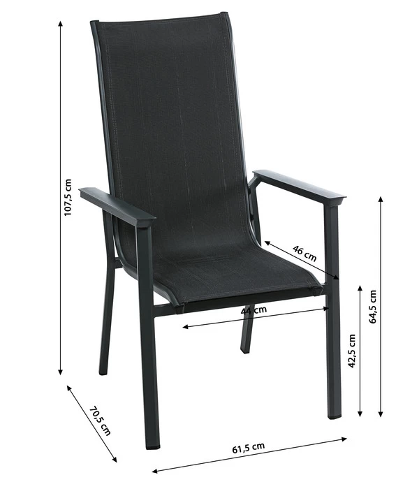 Dehner Stapelstuhl Cleveland, Dunkelgrau 8 Dehner Stapelstuhl Cleveland, Dunkelgrau – Bild 6