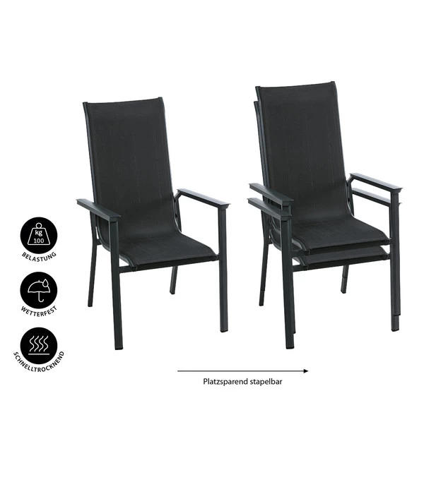 Dehner Stapelstuhl Cleveland, Dunkelgrau 7 Dehner Stapelstuhl Cleveland, Dunkelgrau – Bild 5