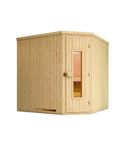 Weka Ecksauna Varberg Mit Holztür Inkl. Ofen, Ca. B194/H199/T194 Cm