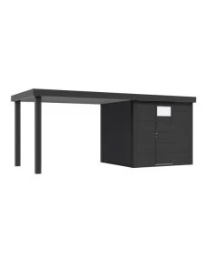 Wolff Finnhaus Metallgerätehaus Eleganto 2424, Inkl. Seitendach Links, Ca. B541/H227/T259 Cm