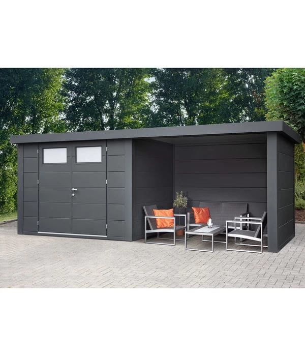 Wolff Finnhaus Metallgerätehaus Eleganto 2724, Inkl. Lounge Rechts, Ca. B572/H227/T258 Cm 4 Wolff Finnhaus Metallgerätehaus Eleganto 2724, Inkl. Lounge Rechts, Ca. B572/H227/T258 Cm – Bild 2