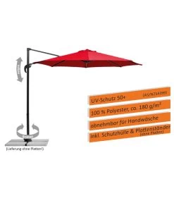 Schneider Ampelschirm Rhodos Junior, Quadratisch, Ca. B230/T230 Cm -Outdoor Living Verkauf 6953566 WE IG 001 SchneiderAmpelschirmRhodosJunior300rot