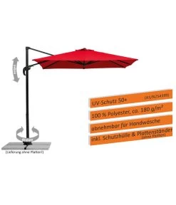 Schneider Ampelschirm Rhodos Junior, Quadratisch, Ca. B230/T230 Cm -Outdoor Living Verkauf 6953566 WE IG 005 SchneiderAmpelschirmRhodosJunior230x230cmrot
