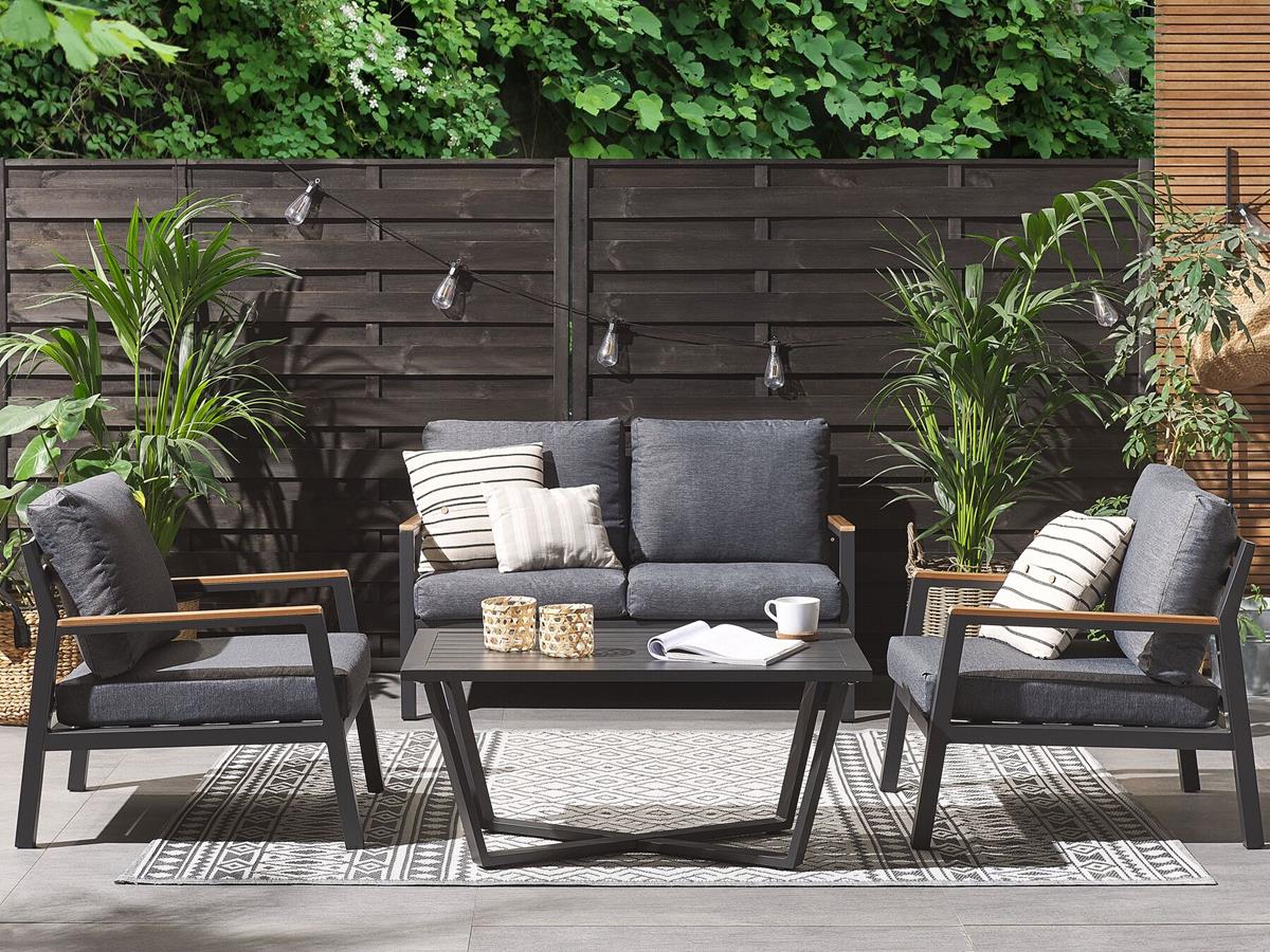 Outdoor Living Verkauf -Outdoor Living Verkauf Aluminium Gartenm bel Lounge Set Daytona schwarz grau 1